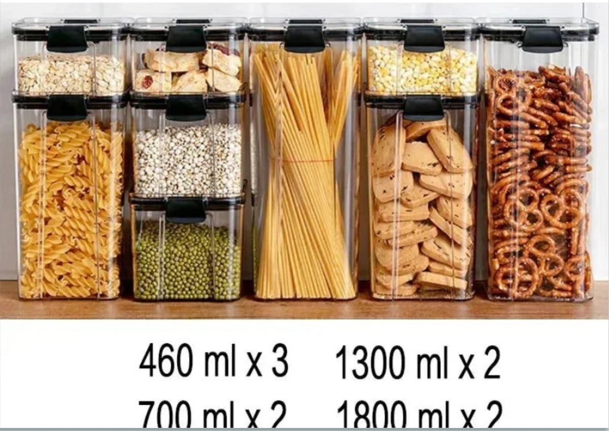 Clear plastic stackable storage cans for fruits and vegetables, food-grade quality, by Vinzona, designed for refrigerator preservation.