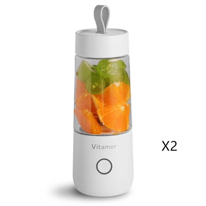 Vinzona portable USB rechargeable mini blender with blending cup for smoothies and juices on a white background.