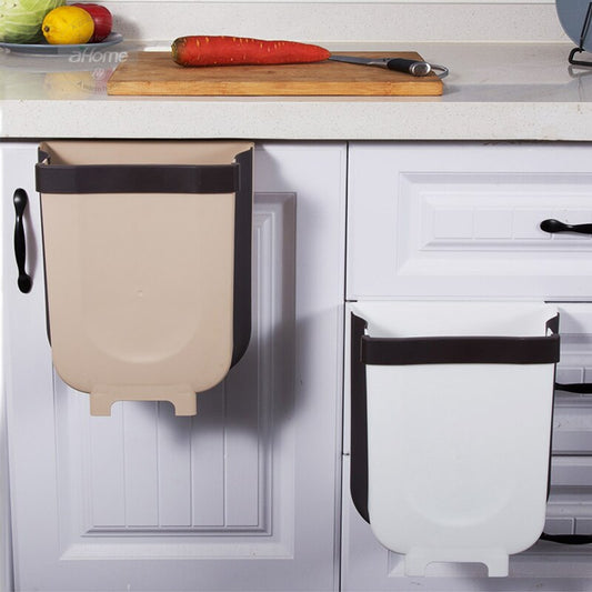 Vinzona foldable wall-mounted trash can for kitchen, space-saving and compact waste bin suitable for cooking and kitchen use.