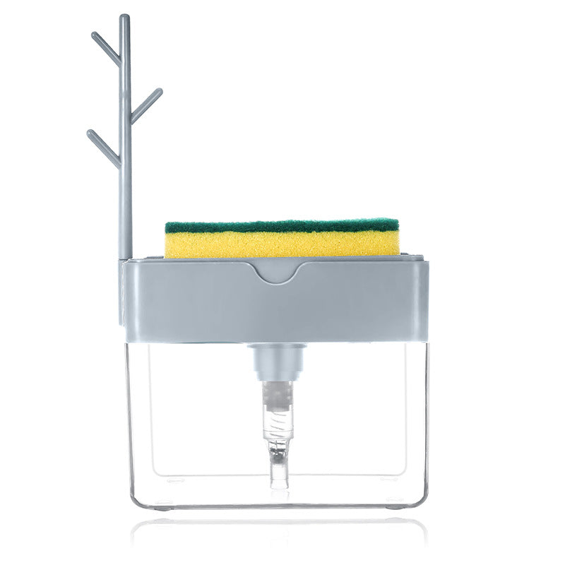 Vinzona multi-purpose dish brush with soap dispenser for kitchen cleaning and organization, featuring a durable handle and soft bristles.