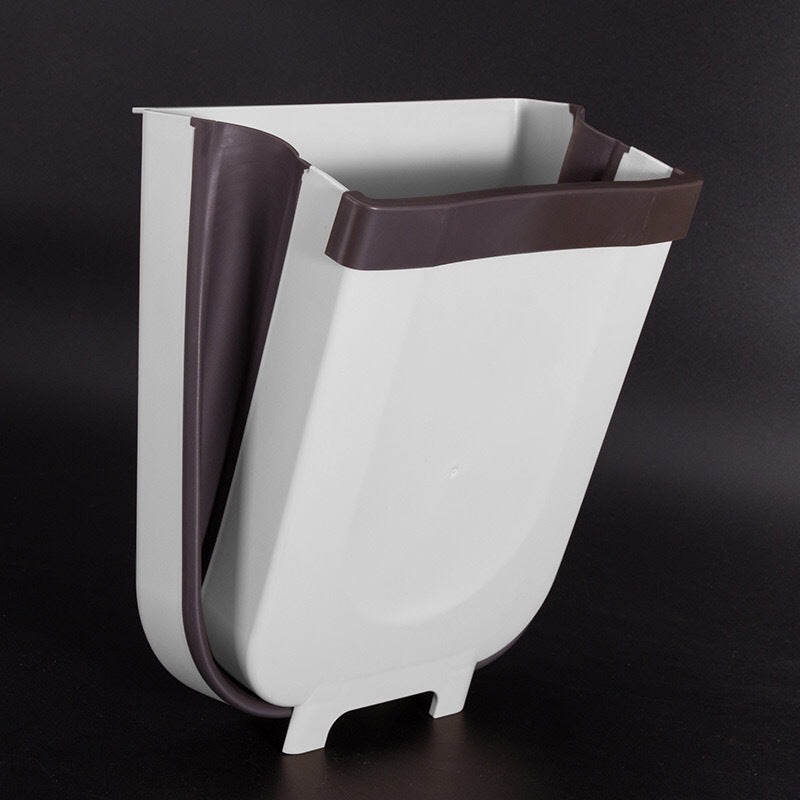 Vin zona foldable wall-mounted trash can for kitchen, space-saving kitchen bin, compact wall-mounted waste container.