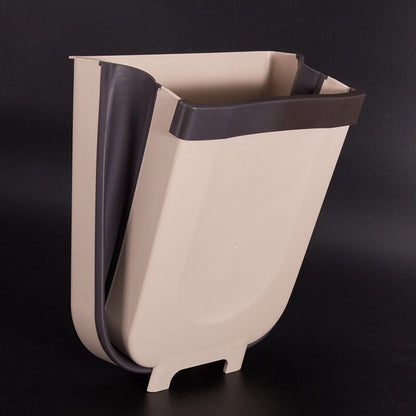 VinZona foldable wall-mounted trash can for kitchen, space-saving design with a compact, foldable waste bin for cooking and kitchen use.