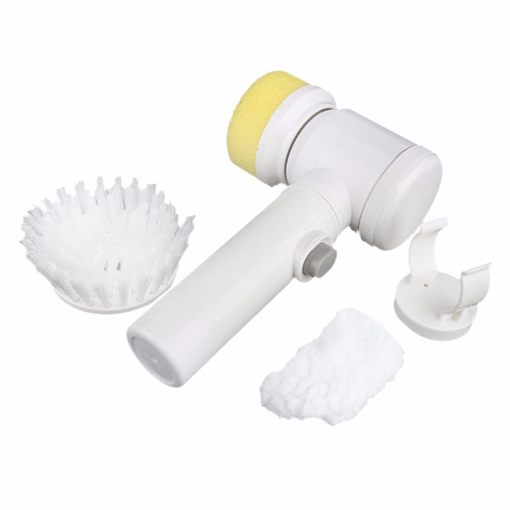 Vinzona 5-in-1 electric cleaning brush with multiple attachments for kitchen scrubbing and cleaning tasks.