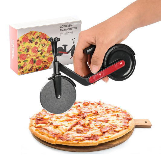 Vin zona stainless steel pizza cutter wheel for slicing dough, pasta, and pastry in baking and cooking kitchens.