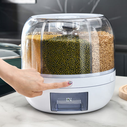 Clear Vinzona food-grade plastic rice storage container with a lid, designed for kitchen and cooking essentials.