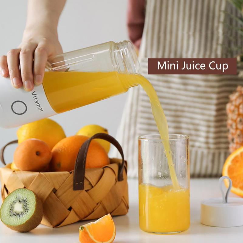 Vinzona 350ml portable USB rechargeable blender with a sleek design, used for making smoothies and juices on the go.