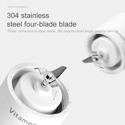Vinzona 350ml portable USB rechargeable blender for smoothies and juices with fruit and vegetable blending blades.