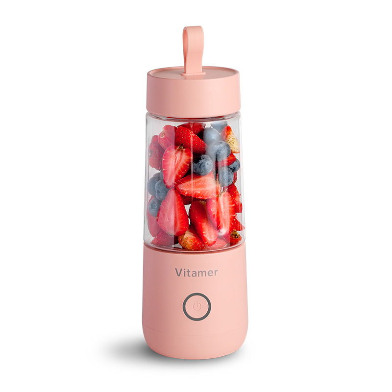 Vinzona 350ml portable USB rechargeable blender with stainless steel blades for making smoothies and juices on the go.