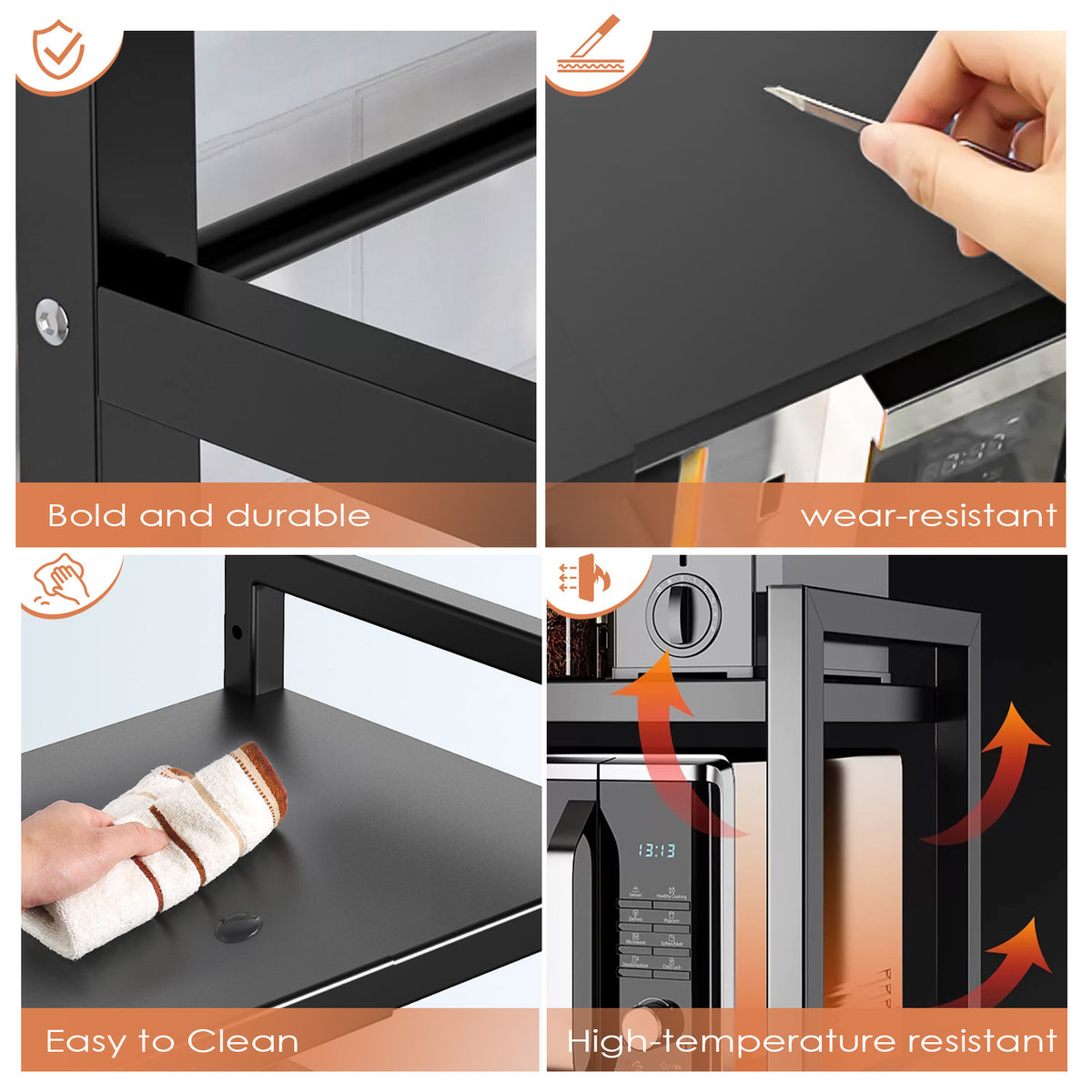 Vinzona expandable kitchen storage rack with 6 hooks for organization, ideal for kitchen and dining spaces