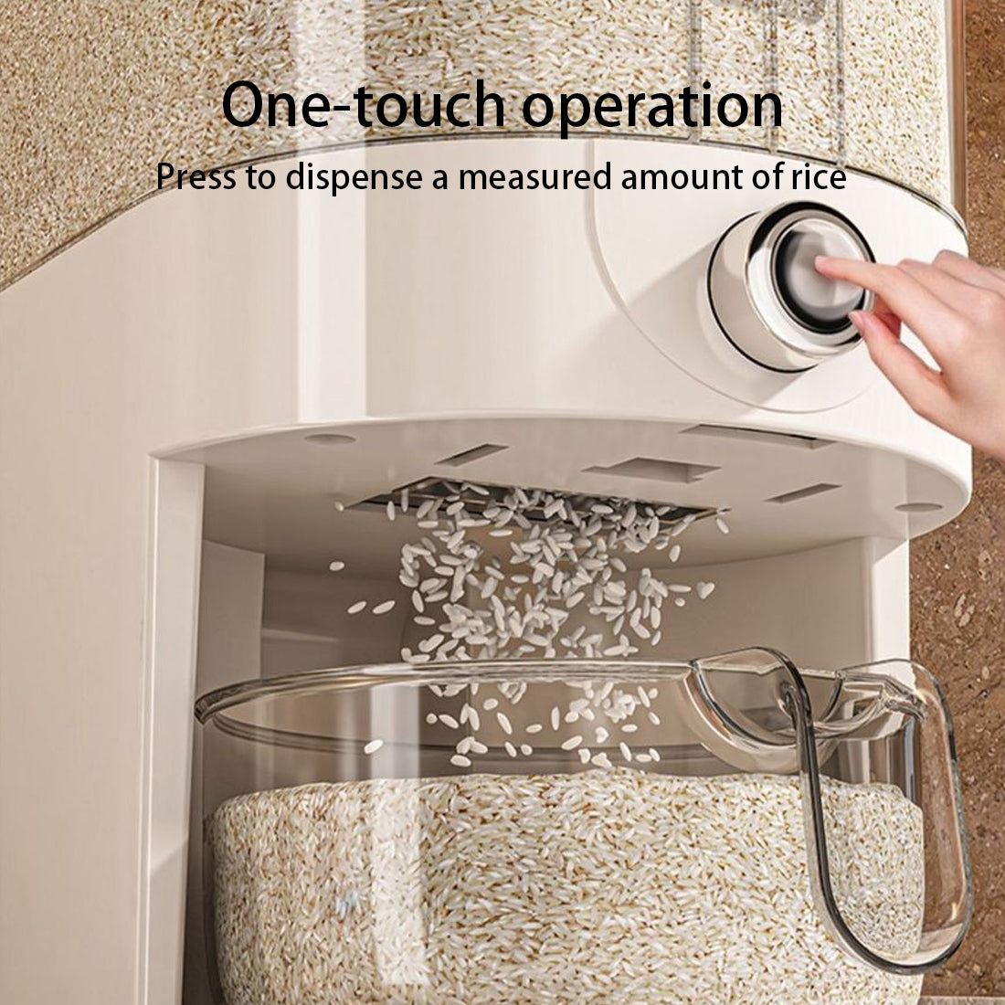 Vinzona 5kg rice and grain dispenser container for kitchen organization with transparent body and secure lid.