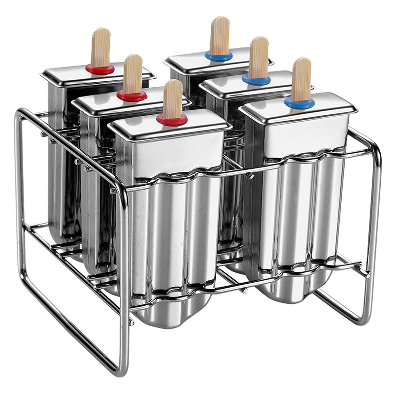 Reusable stainless steel ice cream molds for homemade popsicles, ideal for kitchen organization and fun frozen treats.