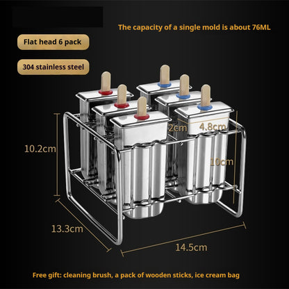 Stainless steel Vinzona ice cream molds for homemade popsicles, reusable ice pop maker in a kitchen setting.
