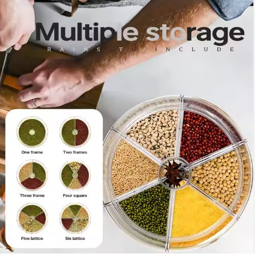 VinZona large rice and grain smart storage dispenser for kitchen organization, showing clear container with grains inside.