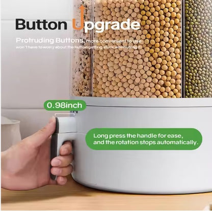 VinZona large rice and grain smart storage dispenser for kitchen organization, featuring clear container and dispensing spout