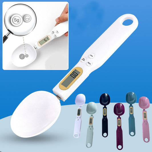 Digital kitchen measuring spoon scale by Vinzona, compact tool for precise measurements and knife care in the kitchen.